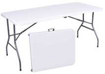 Stół cateringowy bankietowy RICO składany w walizkę - 152 cm biały