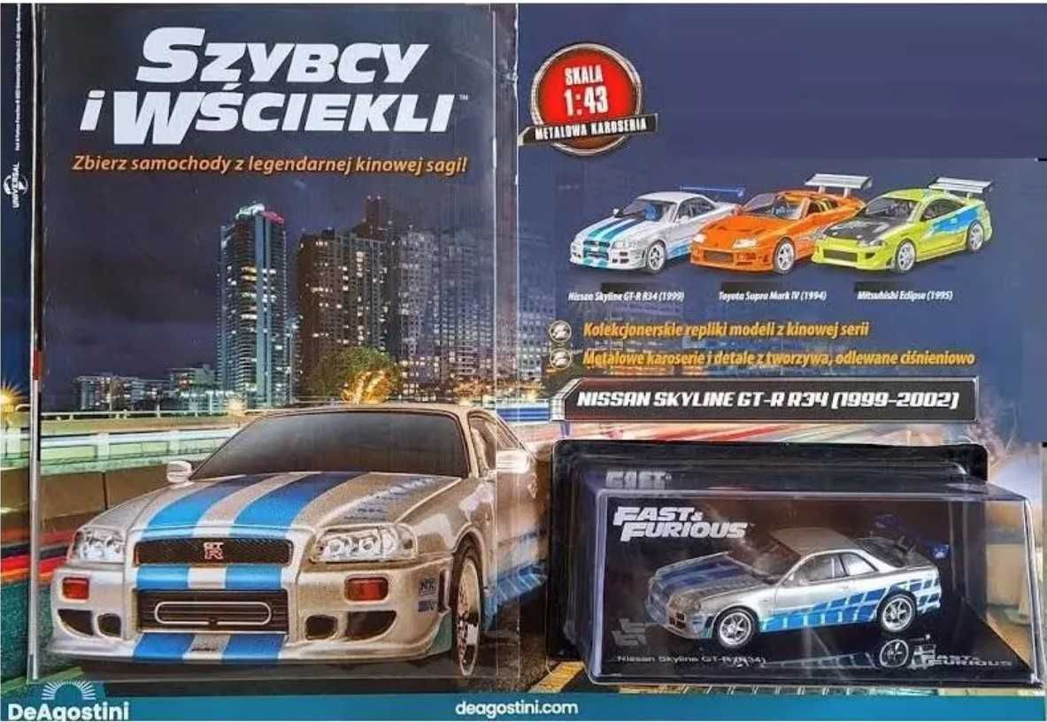 Szybcy i Wściekli Nissan Skyline GT-R R34 1:43 Deagostini #2 i inne!