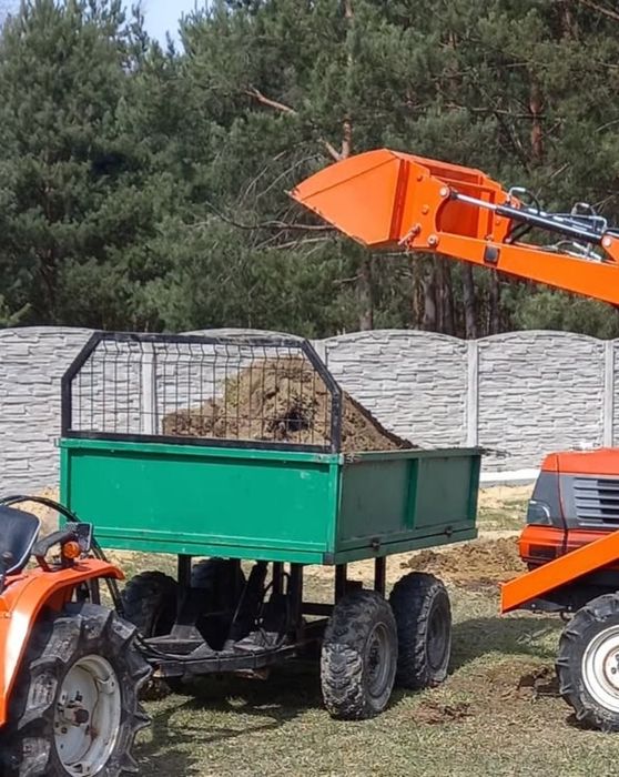 Przyczepa wywrotka Kubota Iseki tandem mini