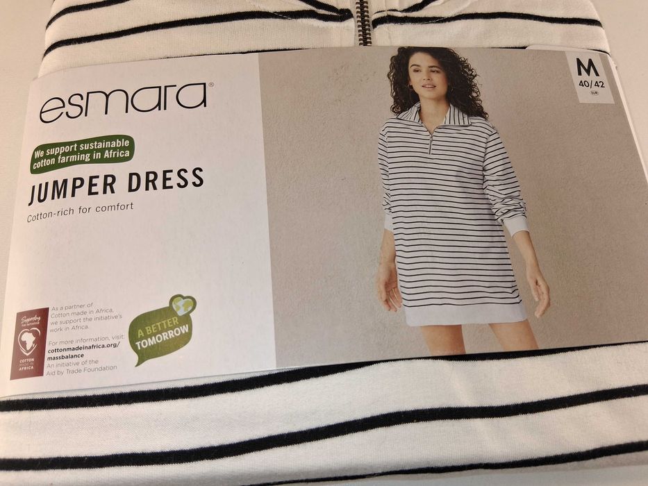 A162 Esmara Sukienka Sweterkowa Jumper Dress Damska Paski M 40/42