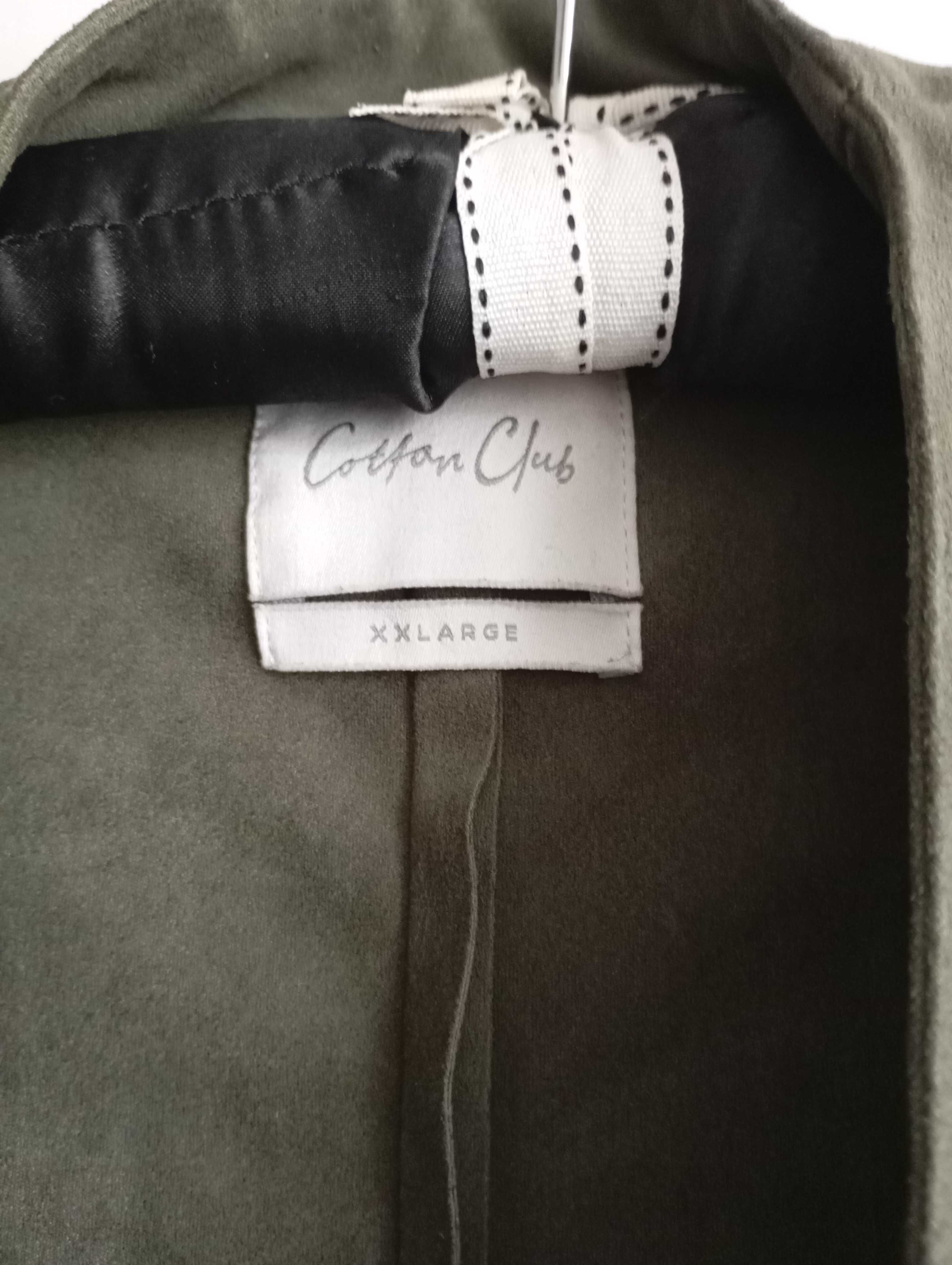 Kardigan kolor khaki zamsz cienki