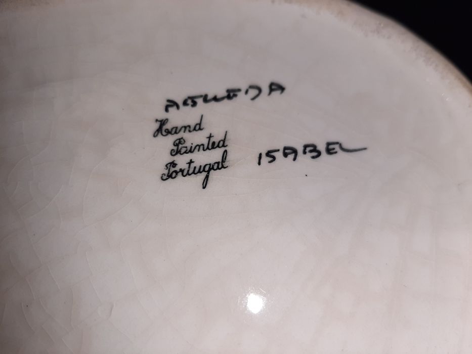 Cesta de porcelana pintada à mão