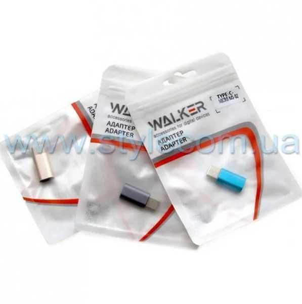 Перехідник WALKER для зарядки з microUSB на Type-C AMTC02 метал