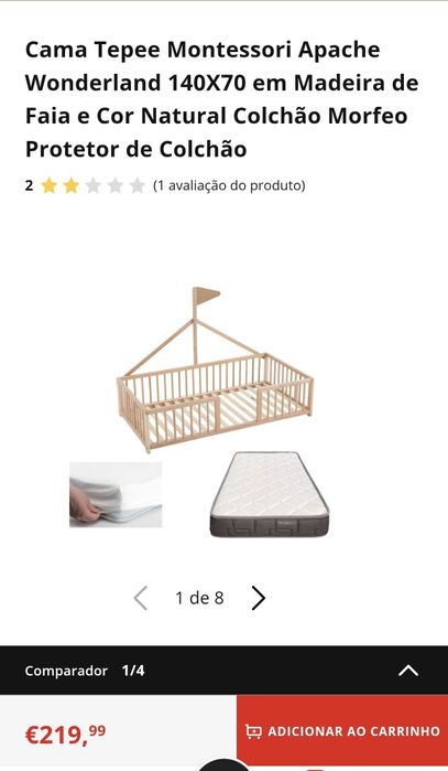 Cama criança Montessori 140x70