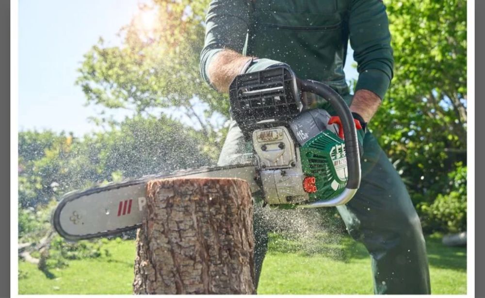 Parkside Motosserra a gasolina c/ sistema antivibração