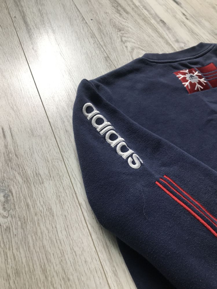 bluza adidas vintage canada lata 90 niebieska czerwona męska unisex