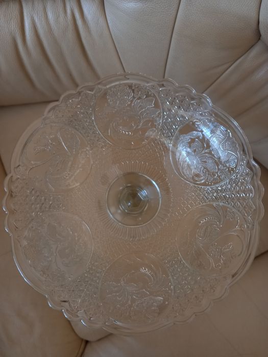 Piękna Duża Patera Owocarka na stopie "Medaliony" HSG Ząbkowice NOWA