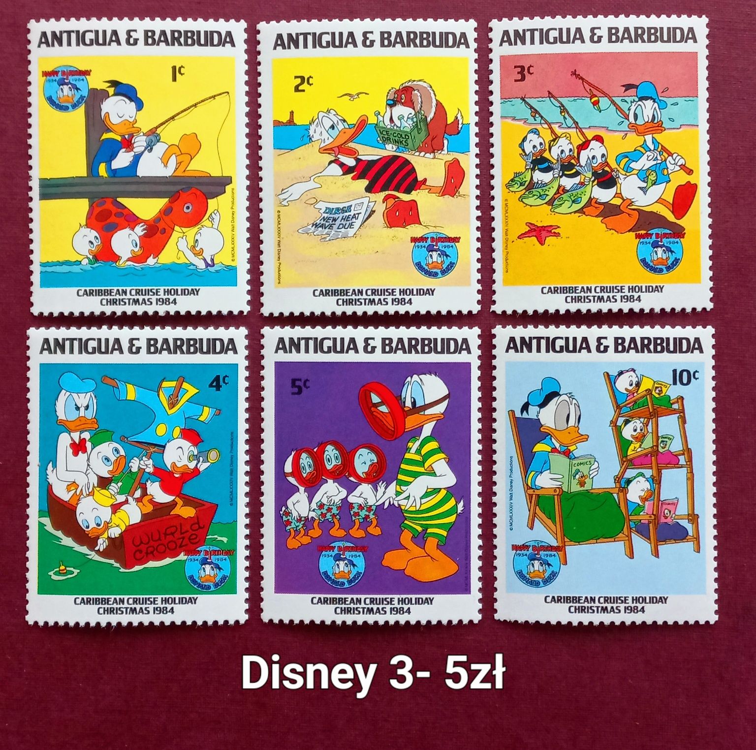 Znaczki bajki Disney: 8 pozycji, proszę wybierać