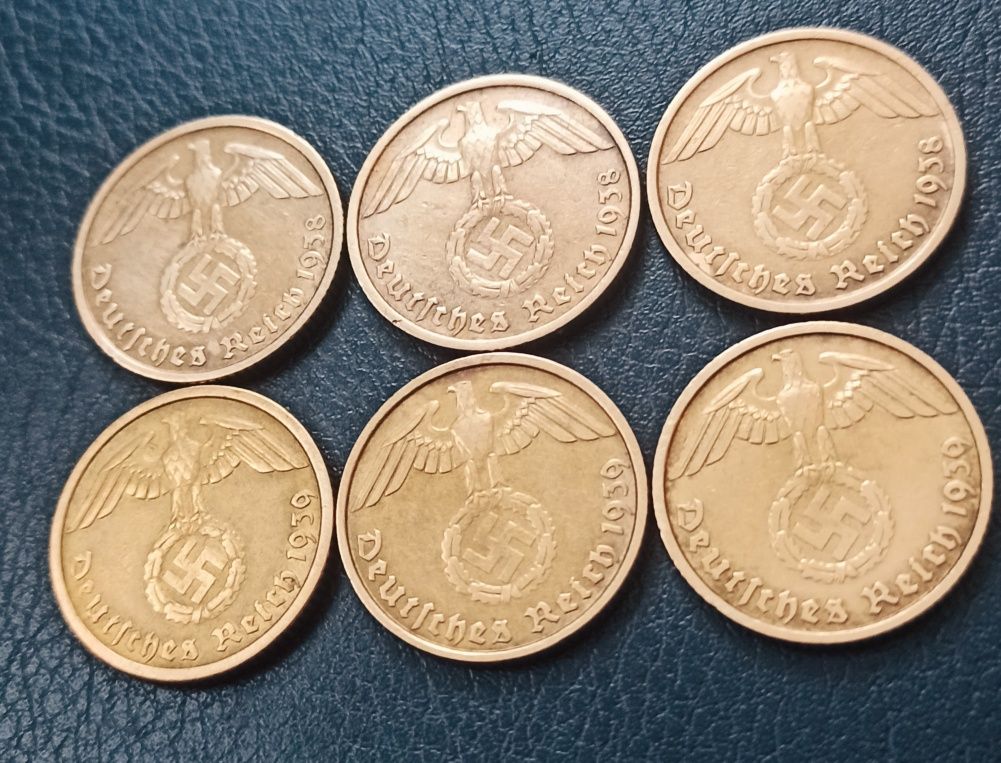 Zestaw monet 10 pfennig 3 Rzesza
