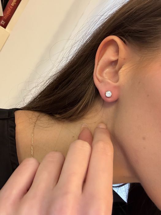 Kolczyki 585 z diamentami 1 ct VS1 D, z certyfikatami IGI, brylantami