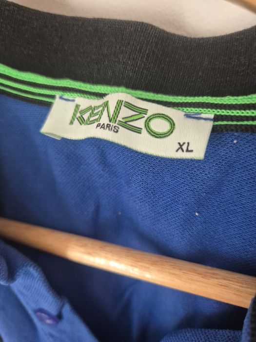 Koszulka tshirt męski niebieski bawełna cotton z kołnierzykiem  Kenzo