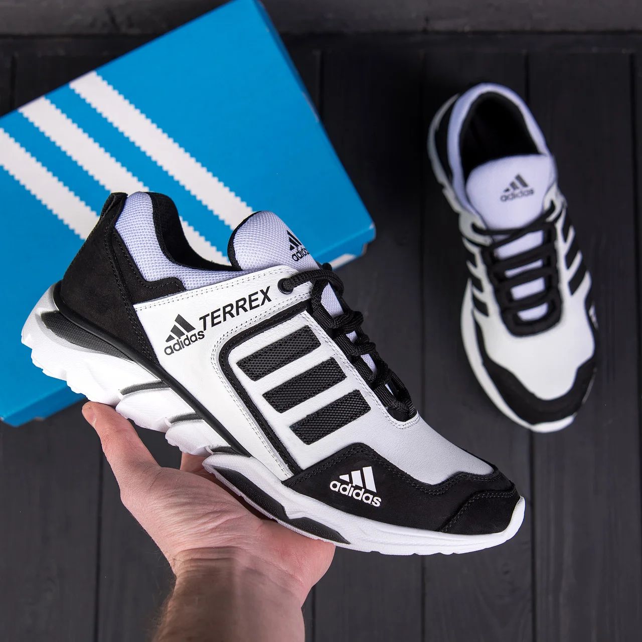 Белые кроссовки adidas мужские из натуральной кожи весенние, осенние