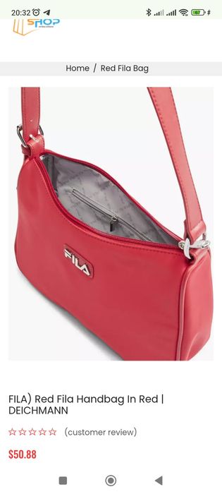 Сумка червоного кольору Fila