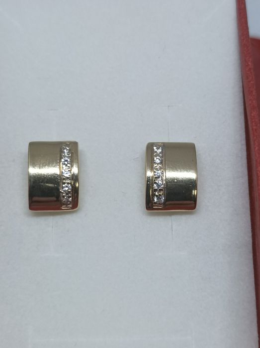 Złote kolczyki z cyrkoniami złoto 585