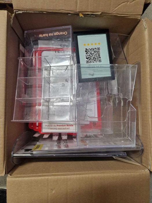 ZESTAW Podstawka pod TELEFON, stojak z Plexi ekspozytor