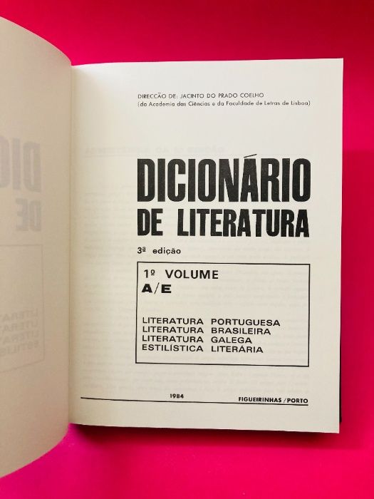 Dicionário de Literatura Vol. I-V - Jacinto do Prado Coelho