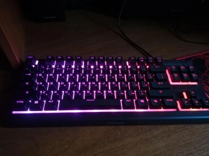 UA/ENG/RU Безшумна USB клавіатура з підсвіткою RGB SteelSeries Apex 3