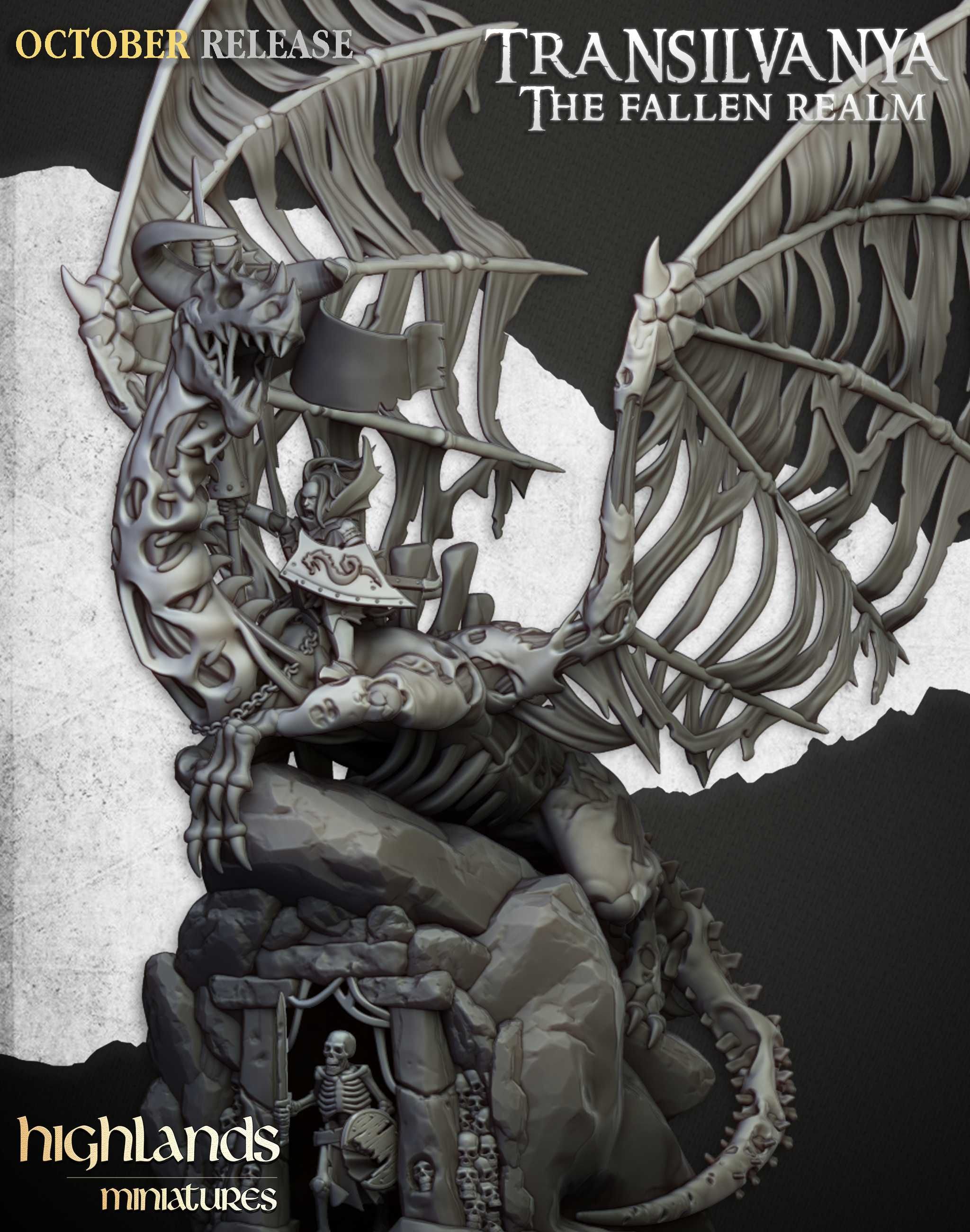 Vampire Lady on Zombie Dragon - ToW AoS WFB - Highlands x1