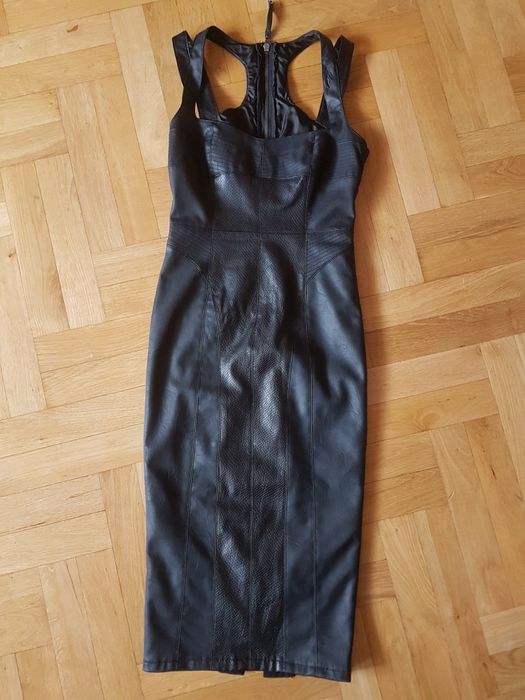 Sukienka skórzana, wężowa, ołówkowa, midi, długa River Island 34 xs s