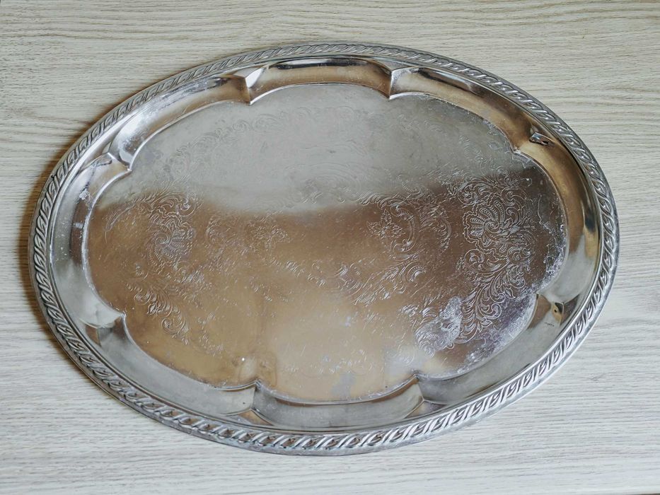 Stara, duża taca stołowa