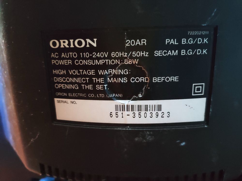 2 японські кольорові телевізори Orion