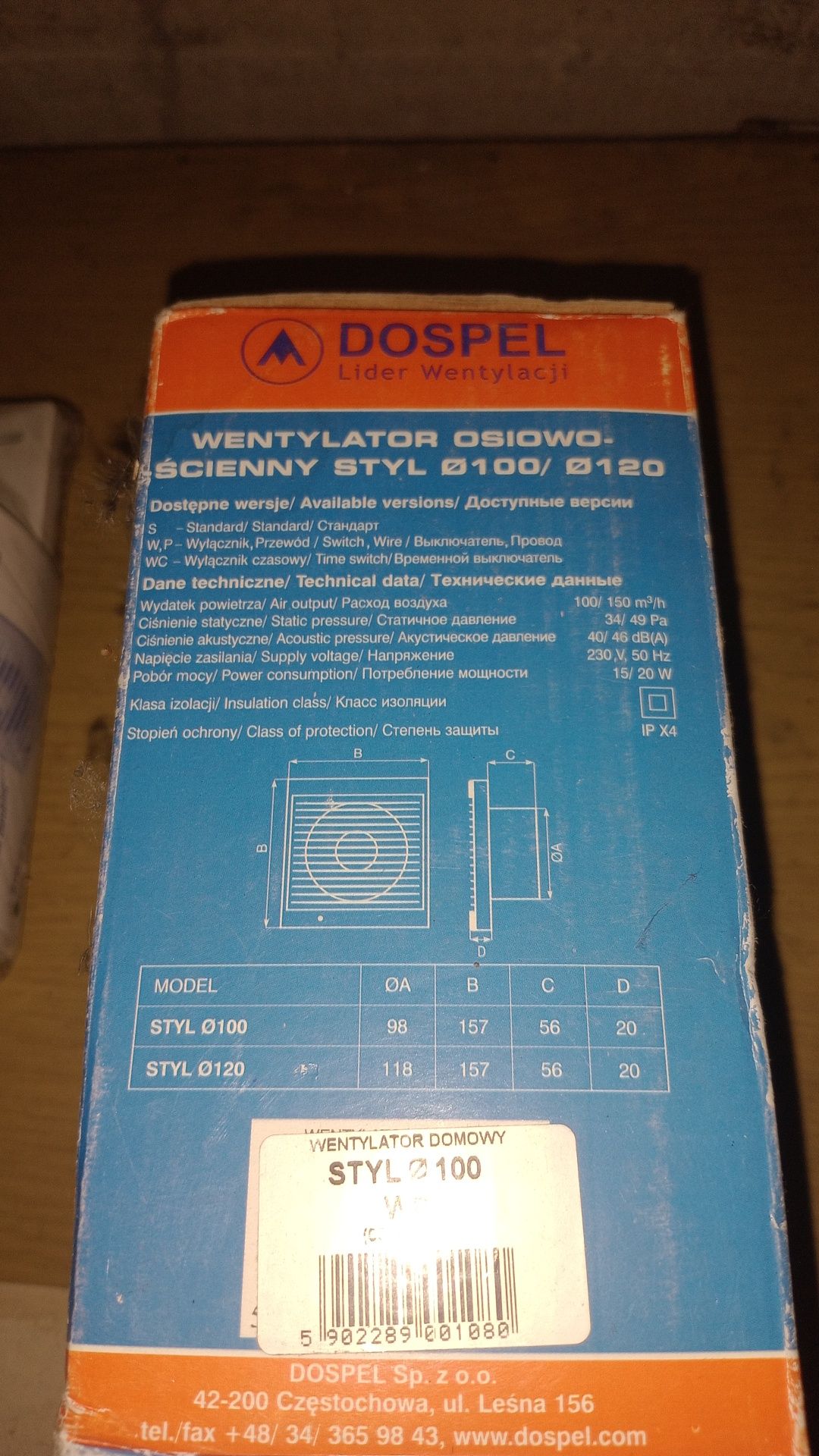 Wentylator Dospel 100