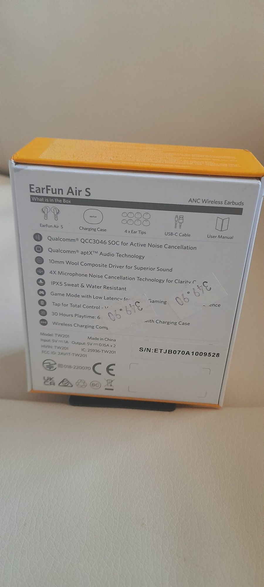Słuchawki bezprzewodowe EarFun Air S Bluetooth 5.2