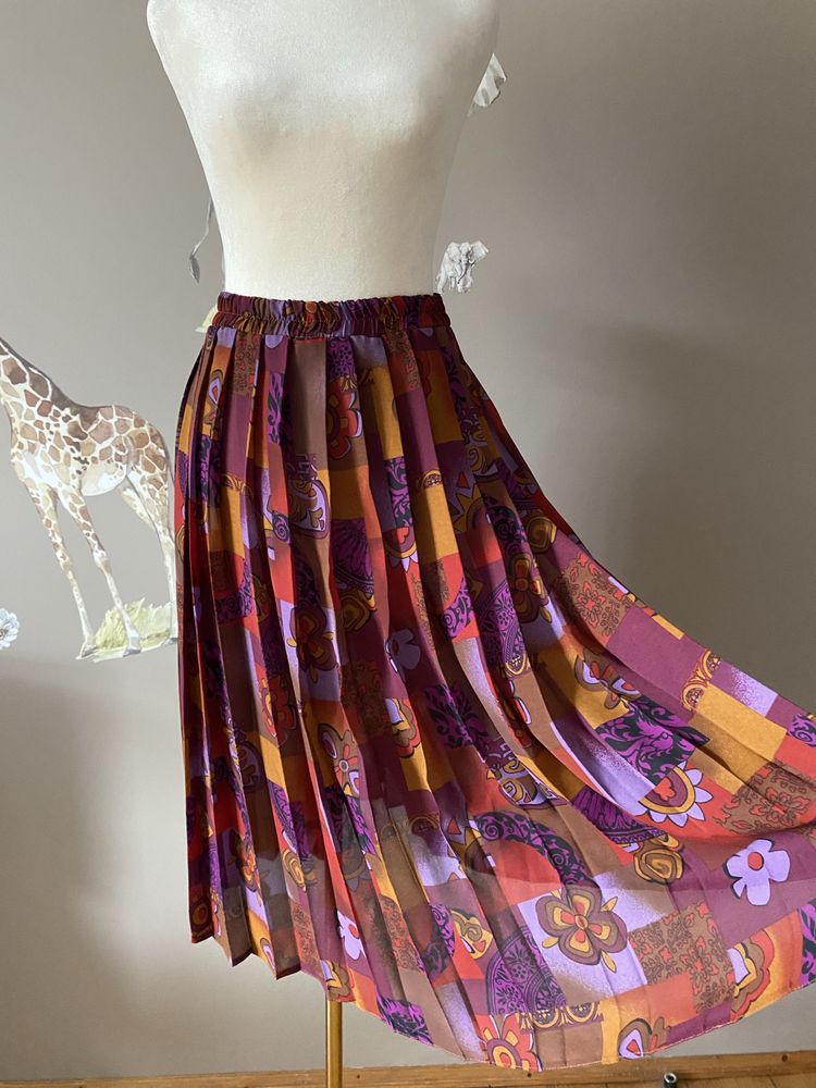 Spódnica retro vintage ręcznie malowana z cypru XL 42