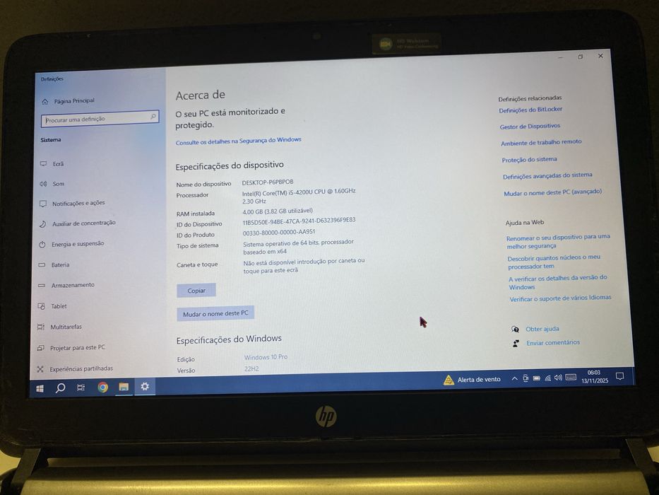 Portatil HP ProBook 430 G1 windows 10 pro urgent