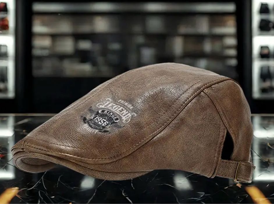 Kaszkiet męski skórzany