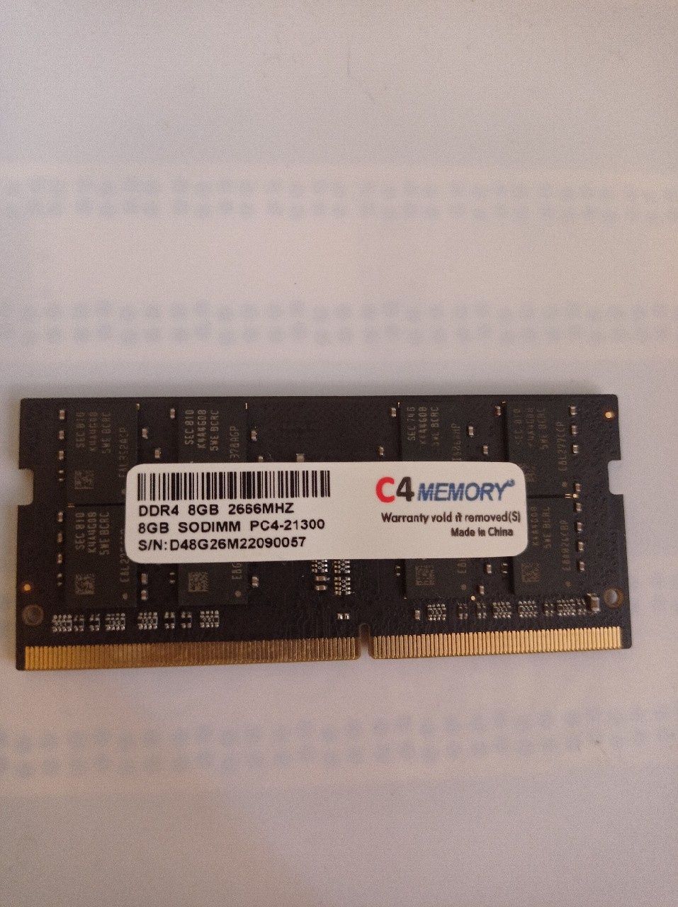 Karta pamięci RAM 8GB DDR4 2666MHZ C4 MEMORY do laptopa