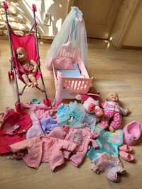 Baby Annabell zestaw lalki ubrania łóżko wózek