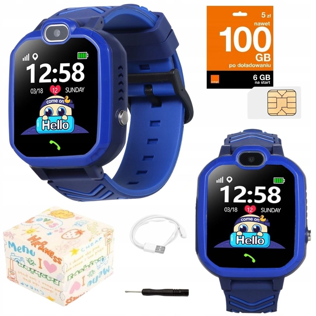 Smartwatch Dla Dzieci Zegarek Dziecięcy Lokalizator Lbs + Karta SIM