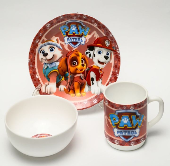 Дитячий набір посуду "Щенячий патруль"для дівчинки