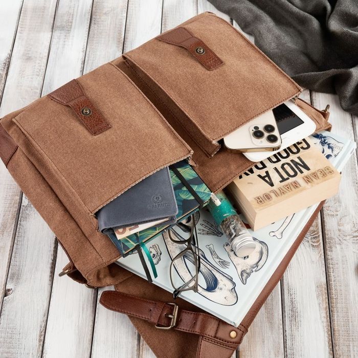 Torba męska ze skóry wegańskiej Paolo Peruzzi E-07-BR