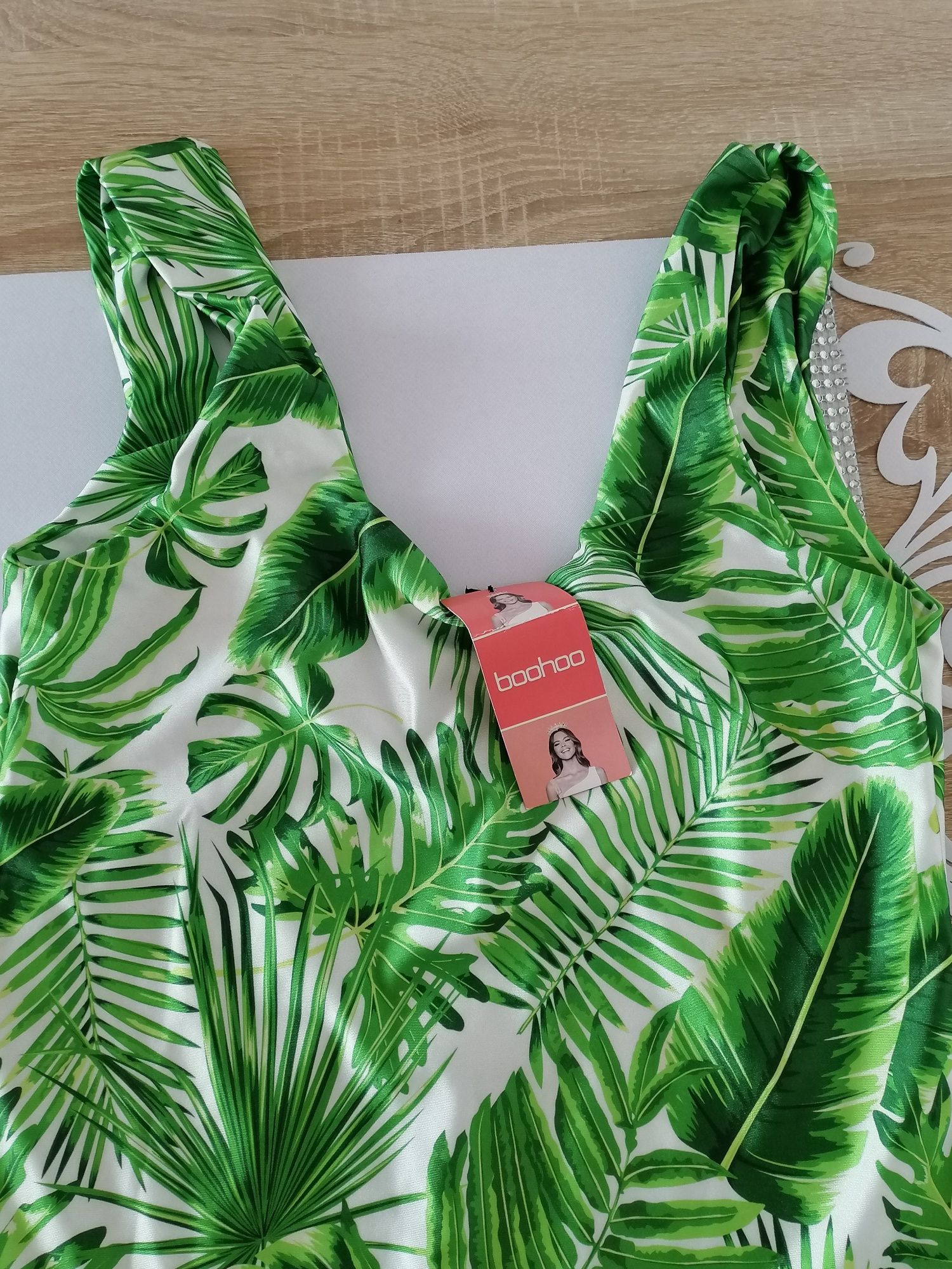 Boohoo strój kąpielowy liście ML
