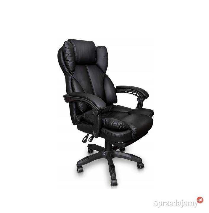 Fotel Krzesło biurowy obrotowy z podnóżkiem elegancki i ergonomiczny
