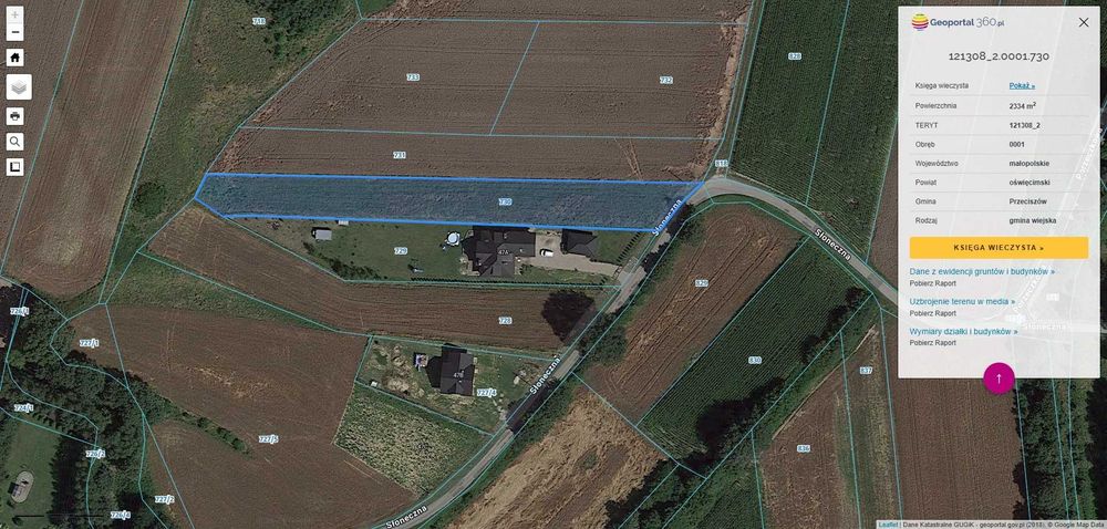 Działka budowlana 23 ary (2334m2) zabudowa zagrodowa - Przeciszów-Las