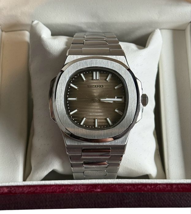 Zegarek seiko mod automatyczny brazowo czarno srebrny nowy nautilus