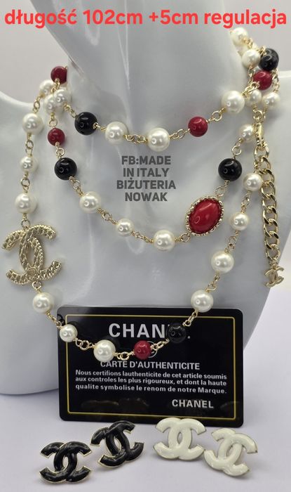 Korale sztuczne perły chanel 102cm