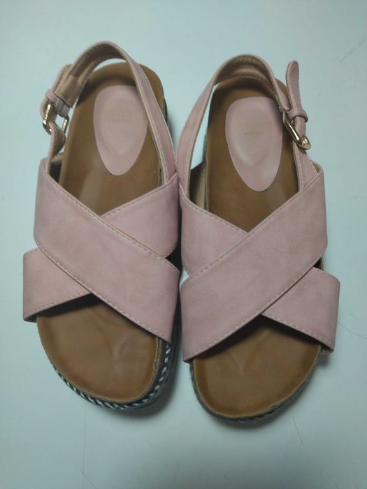 Sandálias plataforma de tiras Rosa nº37