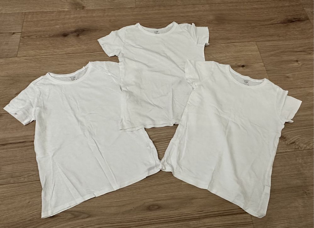 Koszulki białe w-f 3 szt 134