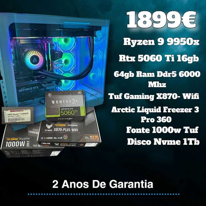 PC Gaming Ryzen 9 9950X | RTX 5060 Ti 16GB | 64GB DDR5 |