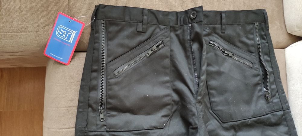 Spodnie robocze męskie czarne nowe 34S dwie sztuki