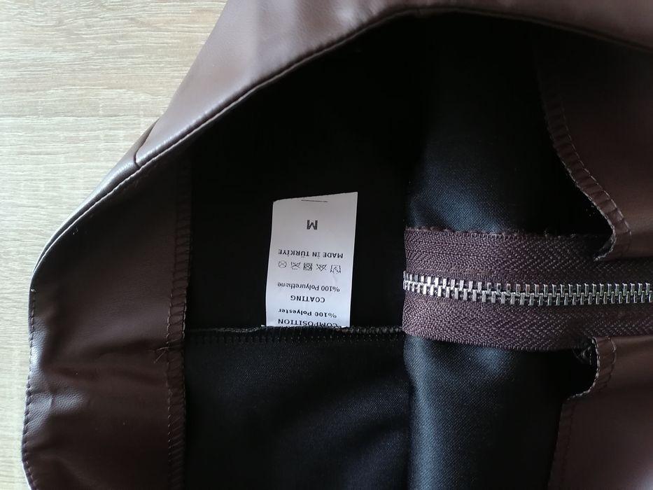 Elegancka skorzana spódnica brąz SM
