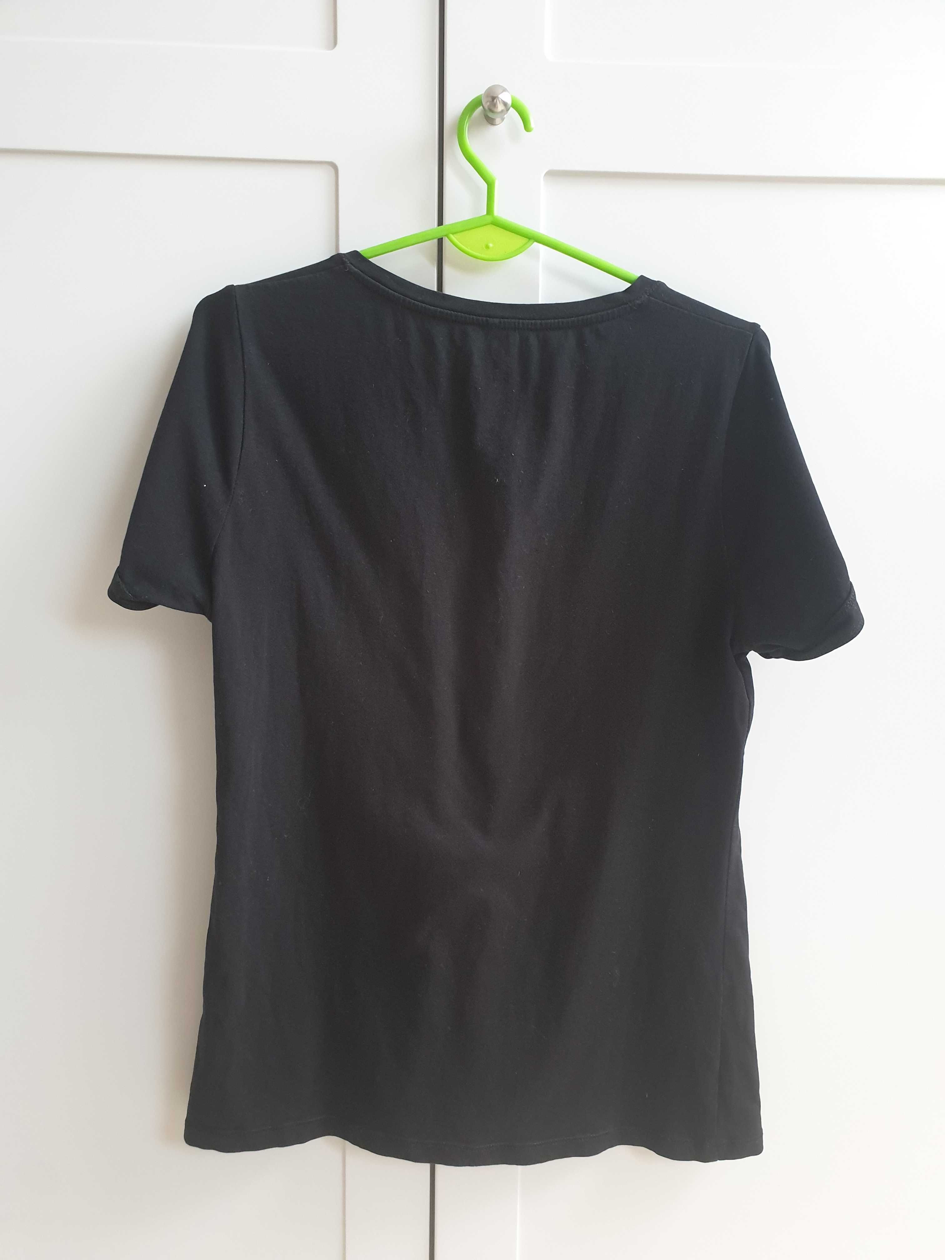 Czarna koszulka t-shirt bluzka z guzikami 42 Chicoree