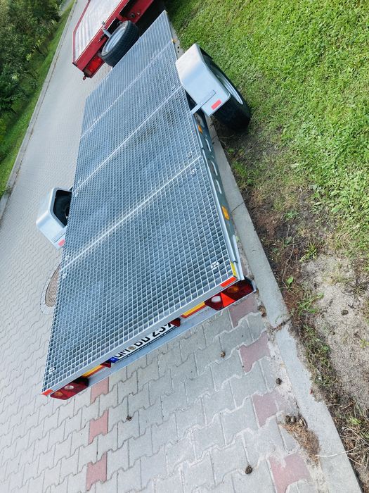 Przyczepa platforma płaska laweta ocynk 4m długa ALKO