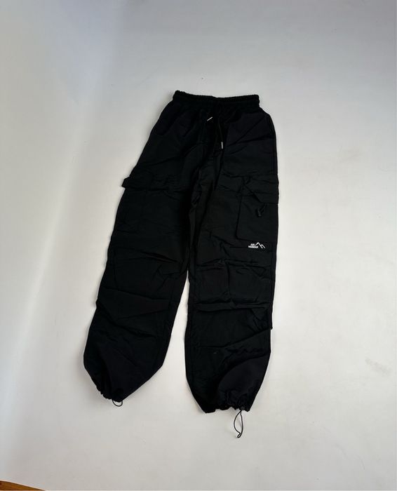 GORETEX на утяжках штани парашути чорні карго штаны черные трекинговые