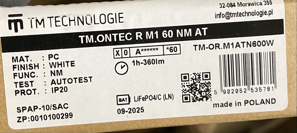 Oprawa awaryjna LED ONTEC