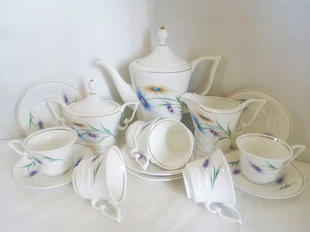 Кофейный сервиз , костяной фарфор Artil Bone China  Румыния 1970-80 г.